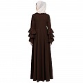 Umbrella abaya with bell sleeves- Coffee Brown Umbrella abaya with bell sleeves- Coffee Brown